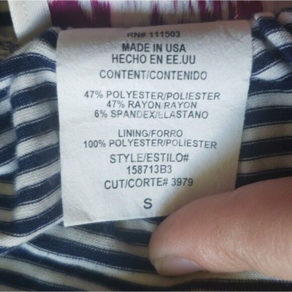 AUW BlueWhite Stripe Strapless Mini Dress - S - Picture 7 of 12